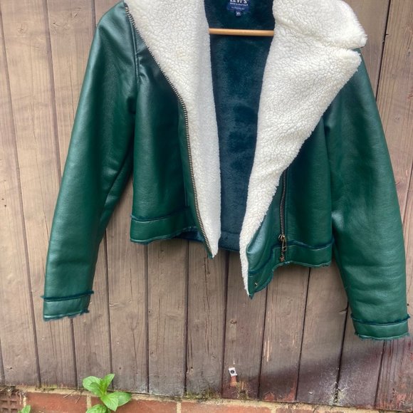 Levi's Green Leather Jacket *Rare* - Picture 1 of 10